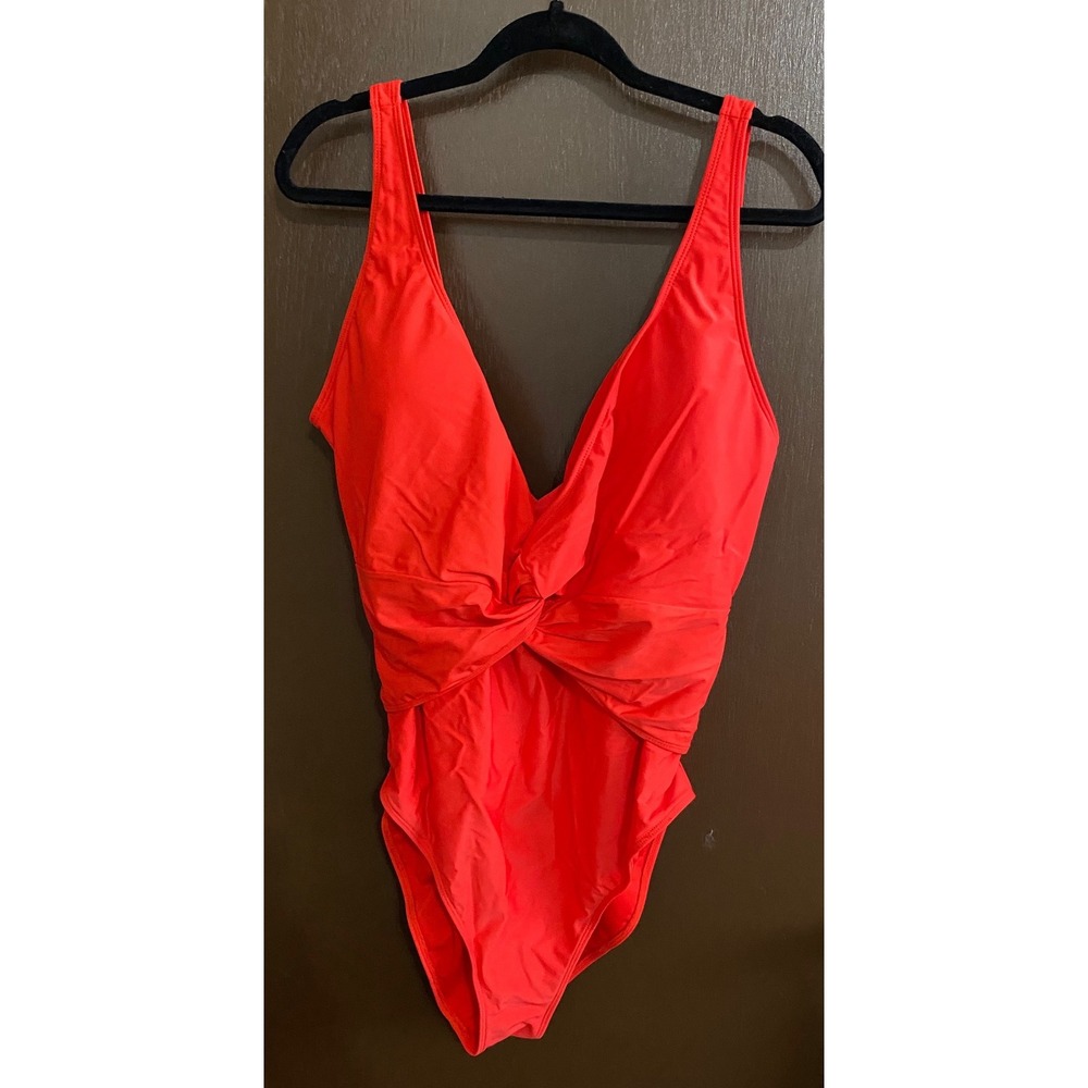 Red Twist-Front One-Piece Swimsuit - Women's Swim